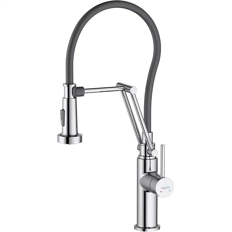 Смеситель для кухни Aquatek Европа AQ1388CR с выдвижной лейкой, Хром фото 1