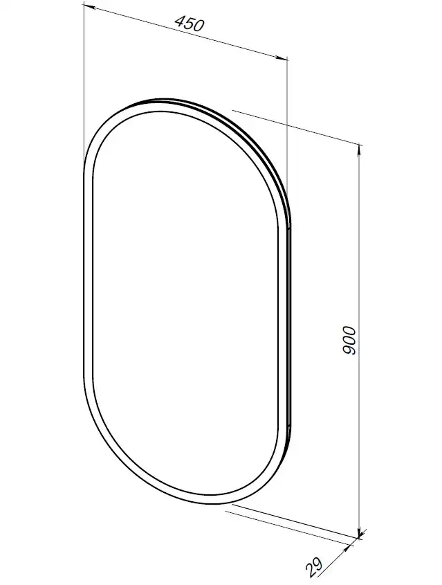 Зеркало Aquanet Монте 45х90 288969 с подсветкой, сенсорный выключатель с функцией диммера, с подогревом, с цифровым термометром и часами Белый фото 2