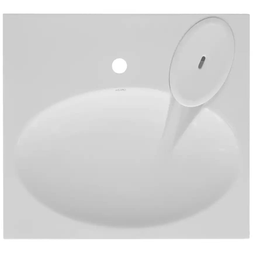 Раковина Azario Estet 60х55 CS00082259 над стиральной машиной, из литьевого мрамора, Белая фото 1