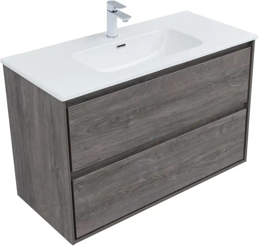 Тумба под раковину Aquanet Милан 100 дуб рошелье, подвесная, 336375 фото 6