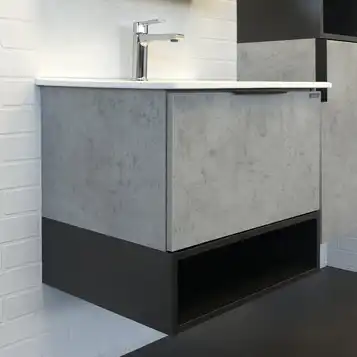 Тумба с умывальником Comforty Франкфурт 60 Бетон светлый, 00-00004332 фото 1