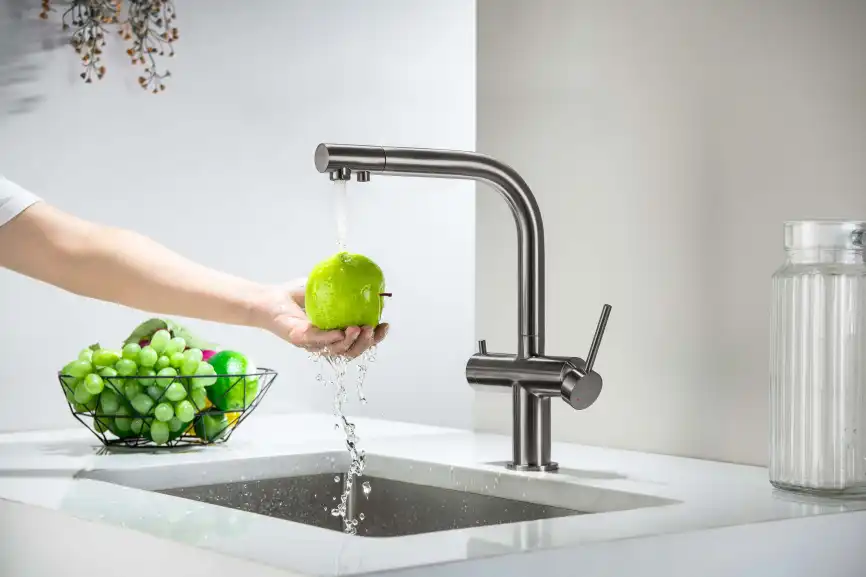 Смеситель для кухни Aquatek Европа AQ1385BGM, Оружейная сталь фото 3