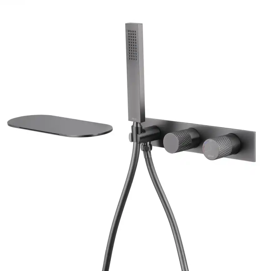 Смеситель для ванны с душем Abber Rund AF8731NG встраиваемый, с внутренней частью, Никель фото 1