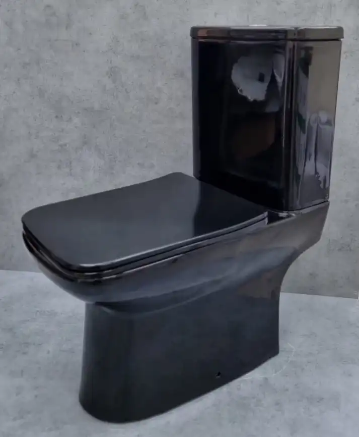 Унитаз-компакт Ceramalux 9125-18, безободковый, с бачком и сидением микролифт Черный фото 5