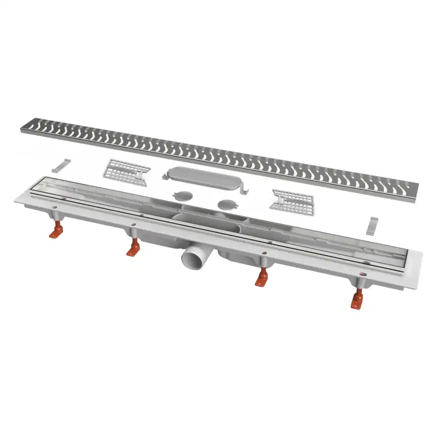 Душевой лоток Azario Medium 75 см AZ-CH 750 MN с перфорированной решеткой, Хром матовый фото 4