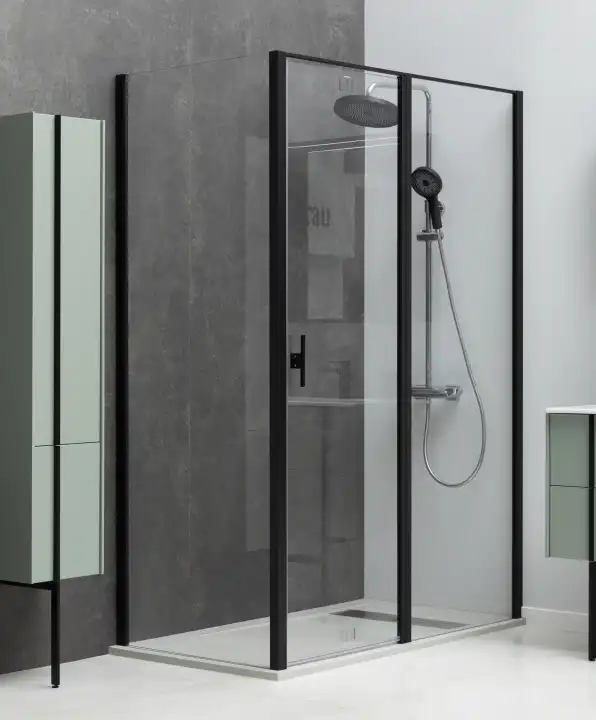 Душевой уголок Allen Brau Priority 100x90 3.31030.BBA + 3.31045.BBA черный браш фото 3