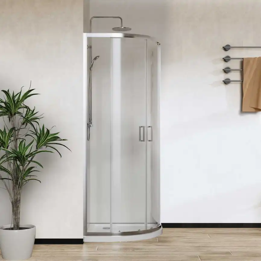 Душевой уголок Vincea City 80х80 VSQ-5CT800CL, дверь раздвижная, профиль хром, стекло прозрачное фото 4