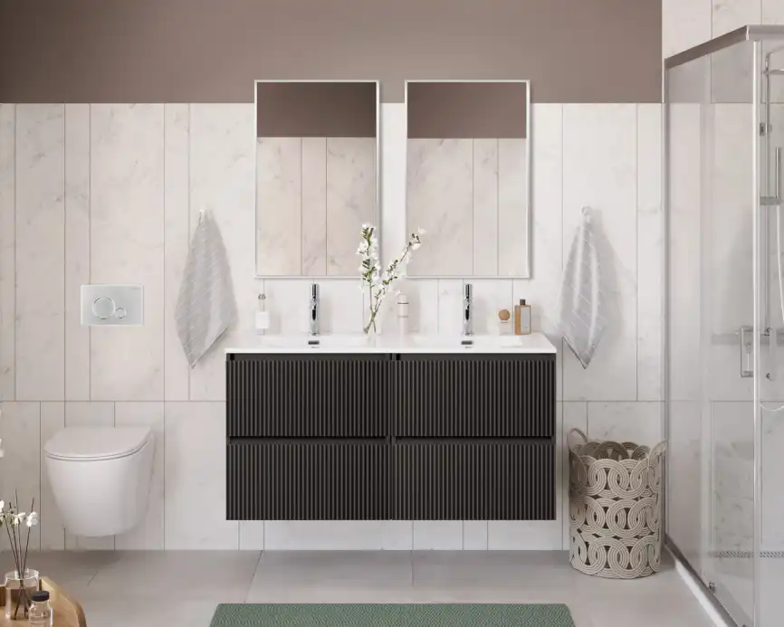 Тумба под раковину BelBagno UNO-1200-4C-SO-GSO подвесная, Темно-Серый Матовый фото 10