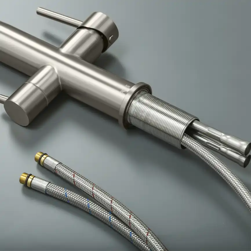 Смеситель для кухни с гибким изливом AVS PureRiver брашированный никель, 811-170-BN фото 13