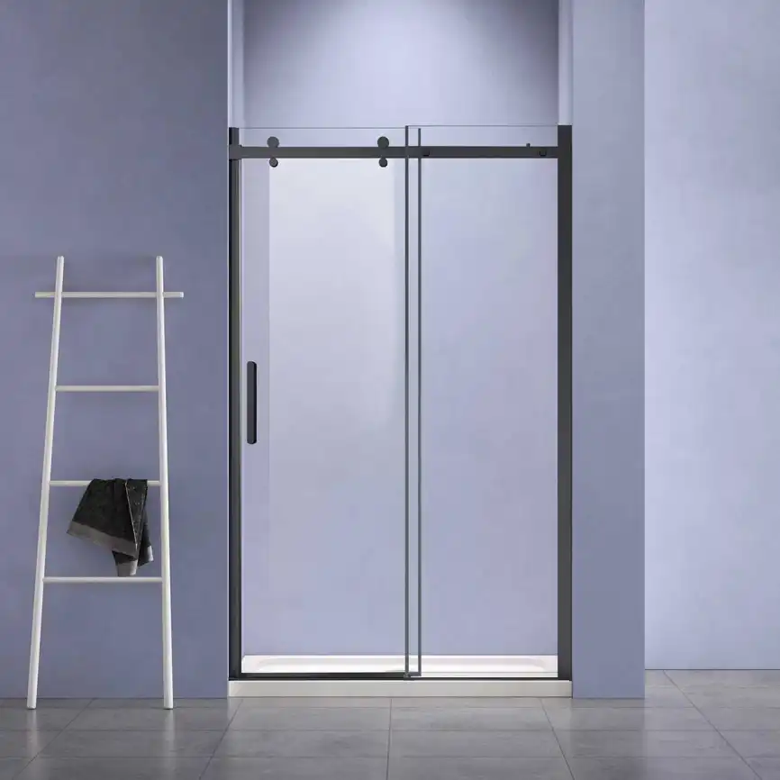 Душевая дверь Vincea Como-N 160 VDS-4CN160CLB, раздвижная, профиль черный, стекло прозрачное фото 2