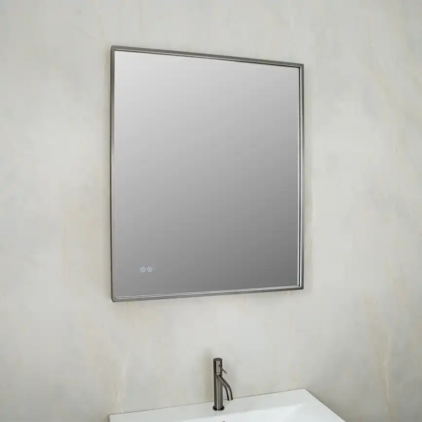 Зеркало с подсветкой AVS ZH 75x90 см, антипар, оружейная сталь фото 2