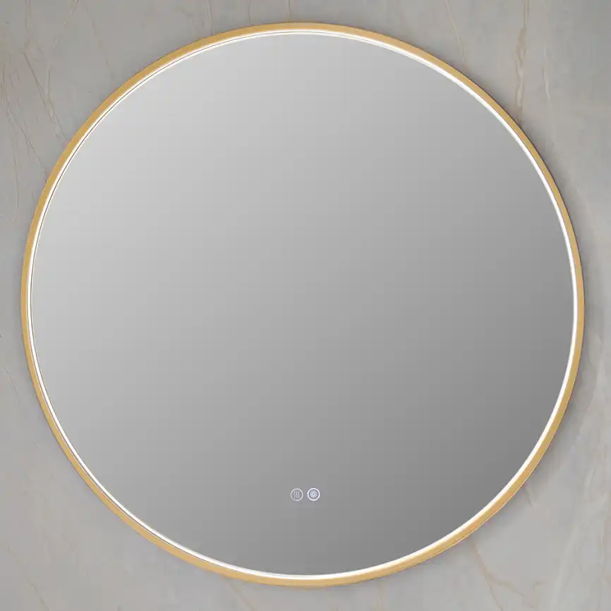 Зеркало с подсветкой AVS AZ 80 см Антипар Брашированное золото фото 1