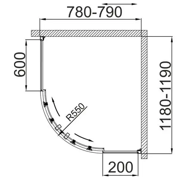 Душевой уголок AVS Раунд 120x80 профиль хром, стекло прозрачное, 803-0022-195-1280-CR-T фото 10