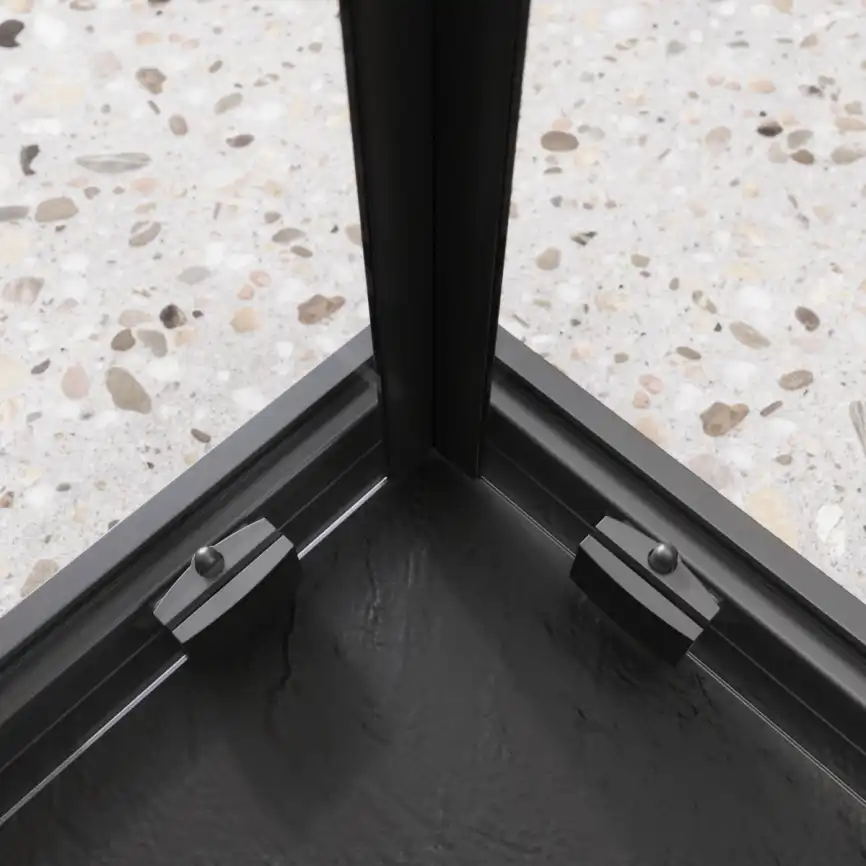 Душевой уголок BelBagno LUCE-A-2-90-C-NERO стекло прозрачное, профиль Черный матовый фото 4
