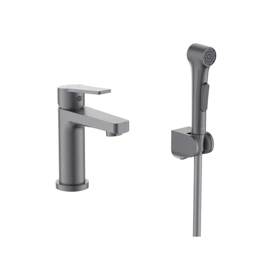 Смеситель для раковины Aquatek Лугано AQ1712BGM, Оружейная сталь фото 1