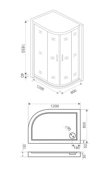 Душевой уголок Good Door LATTE R-120-C-WE профиль Белый стекло прозрачное фото 4