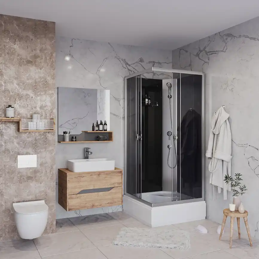 Душевая кабина Niagara Eco 90х90х200 E90/26Q/TN/BK средний поддон, без гидромассажа фото 3