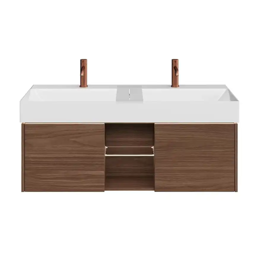 Тумба под раковину Kerama Marazzi GRANDE 120 см, GR.120.2\SNUT подвесная, Структурированный орех фото 1