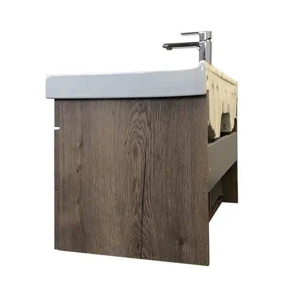 Тумба с умывальником Comforty Никосия 80П Дуб темный, 00-00008856 фото 5