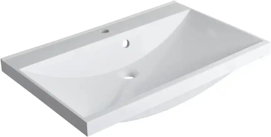 Раковина Aquanet Нота 75 281221 прямоугольная, Белая глянцевая фото 3