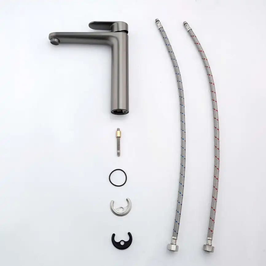 Смеситель для раковины Aquatek Ника AQ1804BGM, Оружейная сталь фото 5