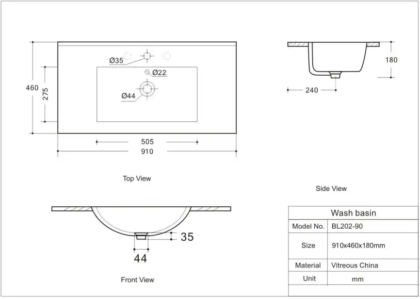 Раковина Aquanet Flow 90, белая, 347432 фото 2