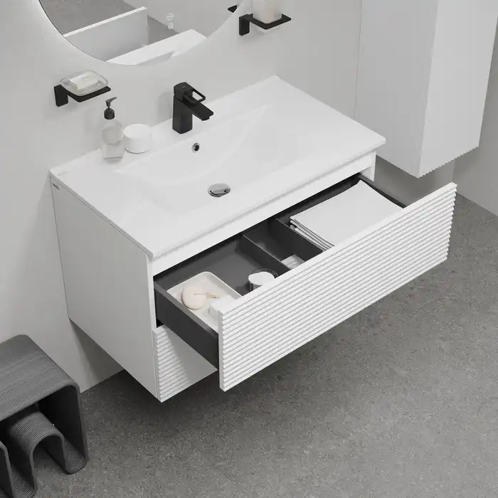 Тумба с раковиной IDDIS Bild 80, подвесная, Белая, BIL80W0i95K фото 13