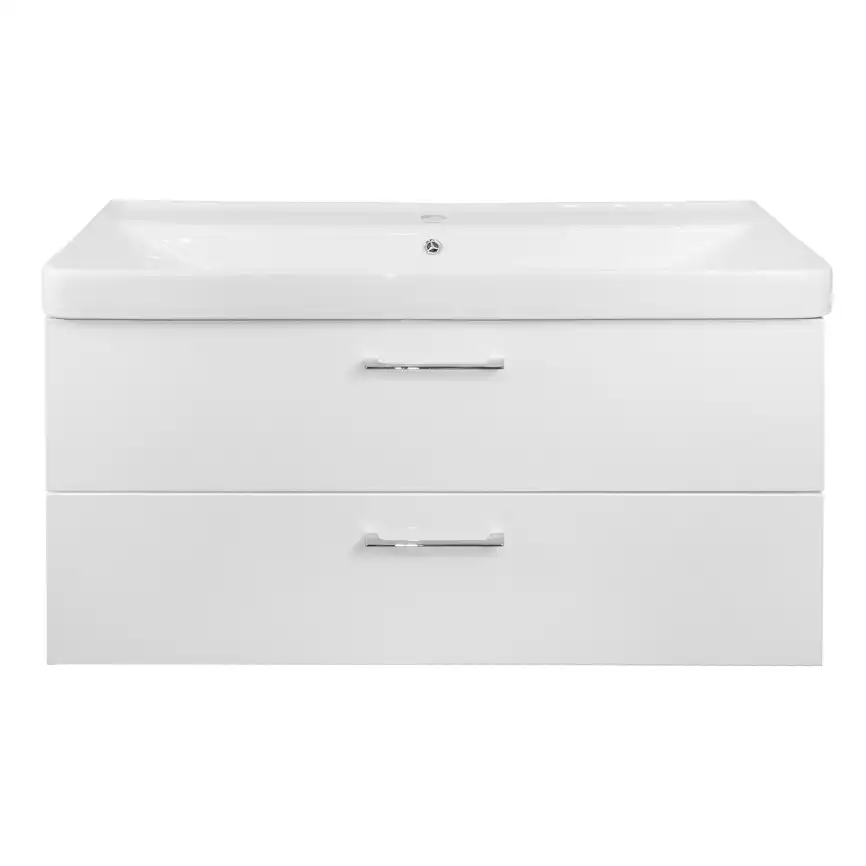 Тумба с раковиной Azario Ника 100 CS00089923, подвесная, Белая глянцевая фото 1