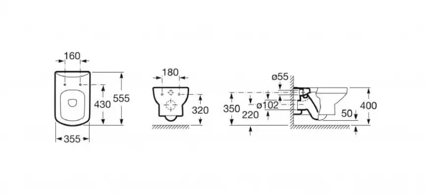 Подвесной унитаз Roca Dama Senso 555 мм, 7346517000, белый фото 9