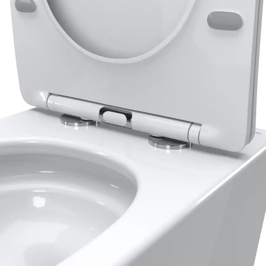 Унитаз приставной BelBagno FLAY-TOR BB1003CB-TOR/SC безободковый с сиденьем и смывом TORNADO фото 9
