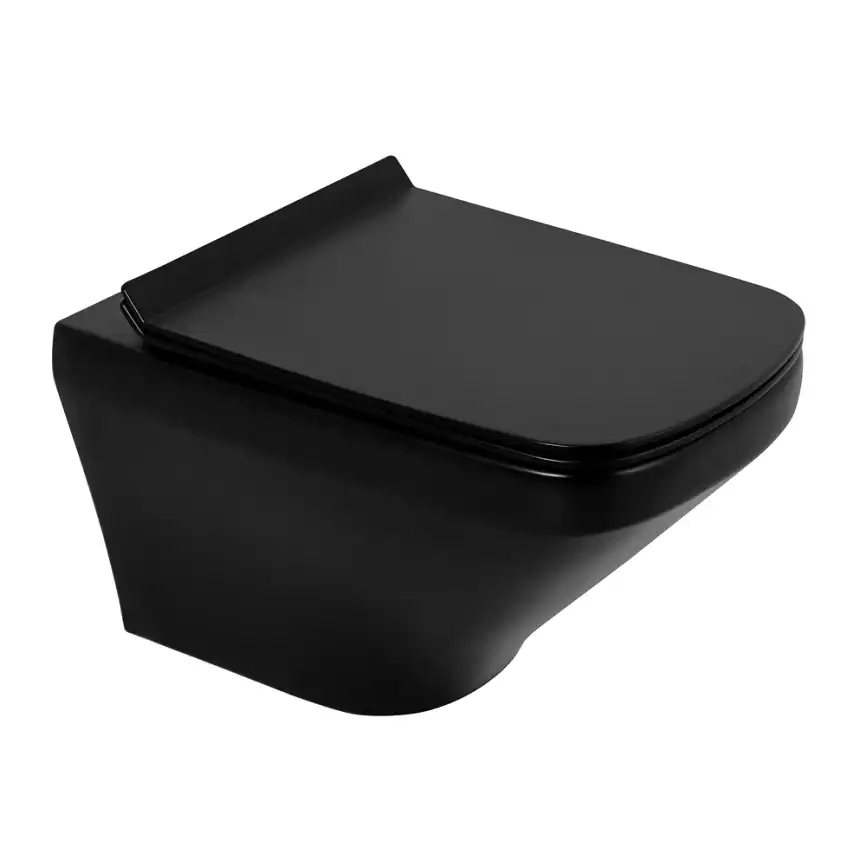 Подвесной унитаз BelBagno SELA BB3201CHR-MB, безободковый, Чёрный матовый фото 4