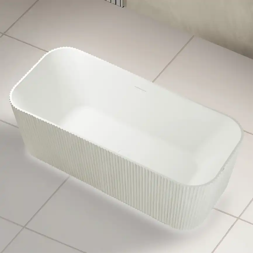 Ванна  Abber Stein 170х75 AS9663 из искусственного камня, Белая матовая фото 1