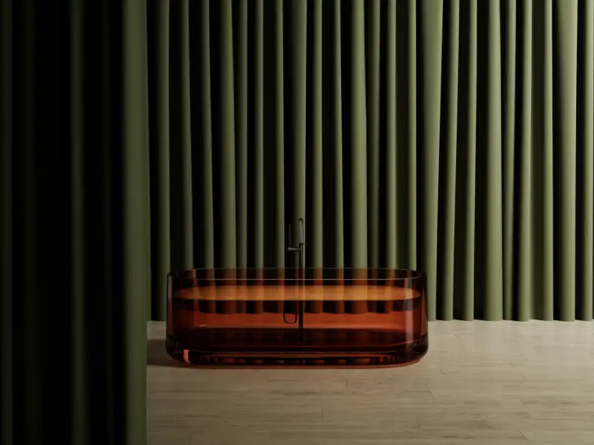 Прозрачная ванна ABBER Kristall 170х75 AT9708Opal коричневая фото 2