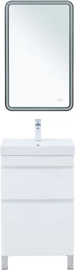 Тумба под раковину Aquanet Слим 50 напольная, белый сатин, 346041 фото 9