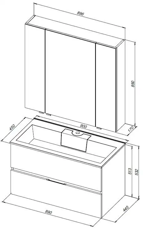 Тумба под раковину Aquanet Алвита 90 белый 235340 фото 2
