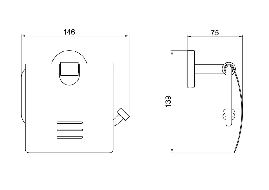 Держатель туалетной бумаги Aquatek Бетта AQ4609MB с крышкой, Черный матовый фото 2
