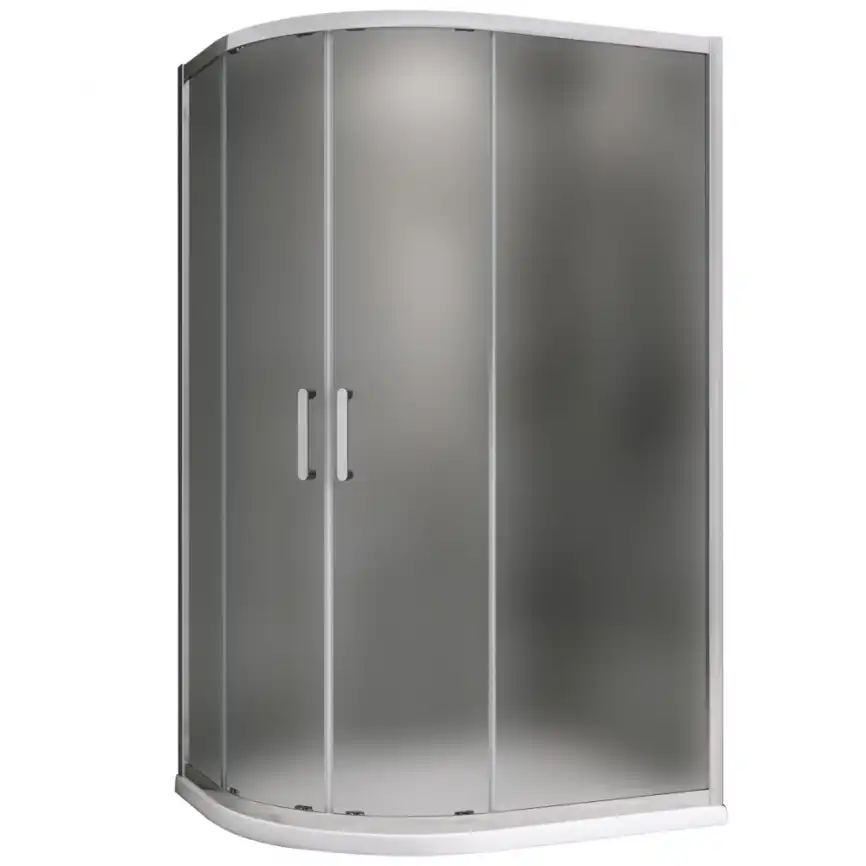 Душевой уголок ABBER Schwarzer Diamant 110х80 см, AG01118M, профиль хром, стекло матовое фото 1