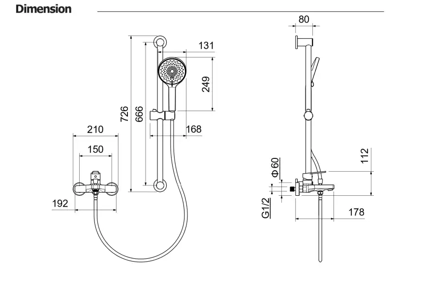 Смеситель для ванны Aquatek Лугано AQ1748BGM, Оружейная сталь фото 2