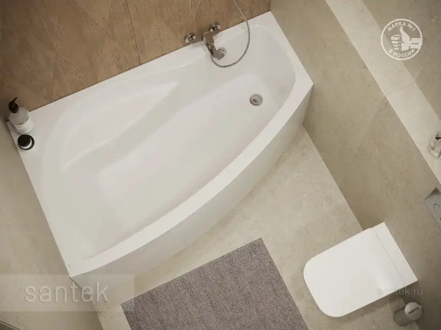 Акриловая ванна Santek Майорка XL 160х95 1WH111990 правая, Белая фото 4