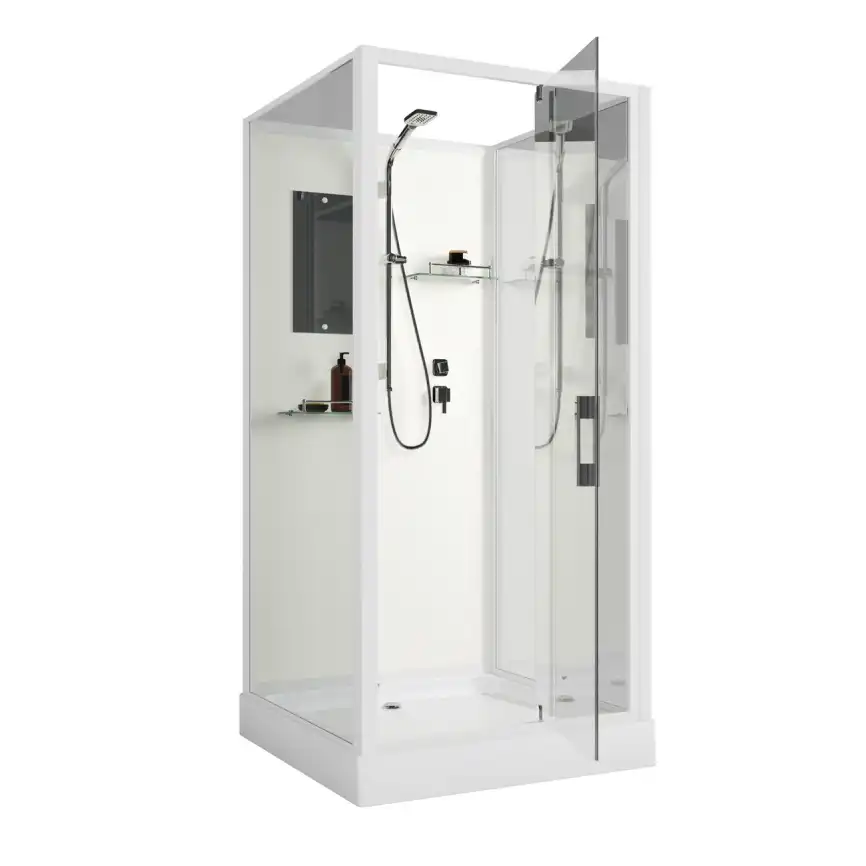 Душевая кабина Niagara Standart 100х100 ST100/15Q/BK низкий поддон, белый профиль, без крыши фото 2