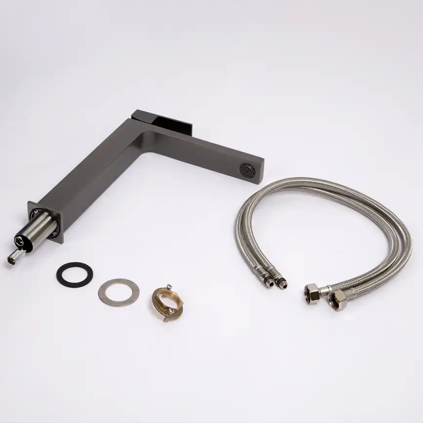 Смесители для раковины AVS Cube 811-201-GM высокий, оружейная сталь фото 10