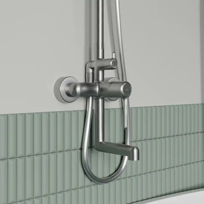 Душевая система IDDIS Aiger AIGBC3Fi06 для ванны с изливом цвет, Матовый хром фото 5