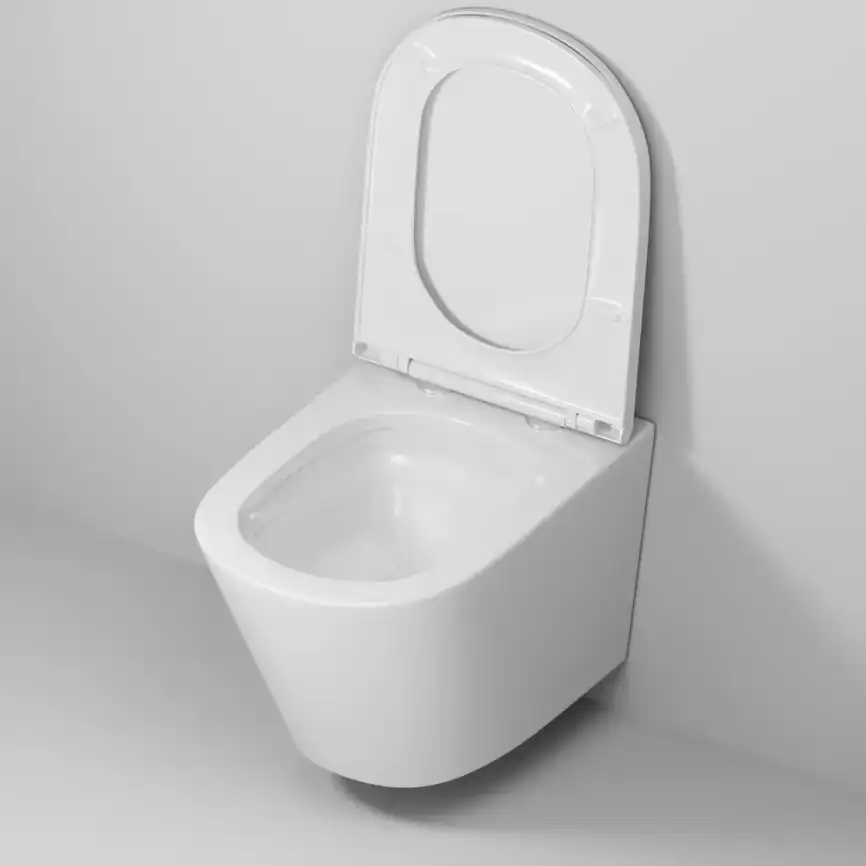 Подвесной унитаз Grossman GR-4403SQ безободковый, смыв торнадо, Белый глянцевый фото 3