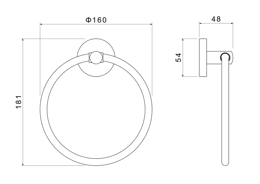 Держатель полотенец кольцо Aquatek Оберон AQ4212MB, Черный матовый фото 2