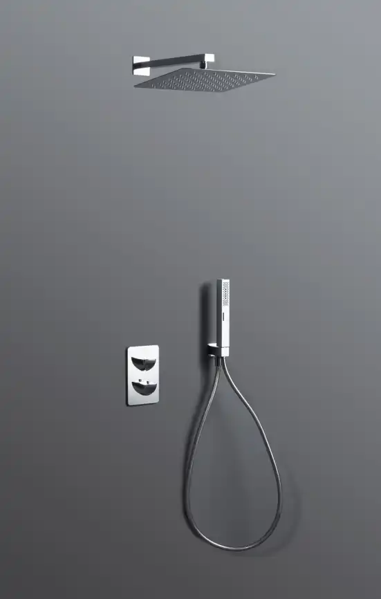 Душевая система Allen Brau Infinity 5.21016-00 для душа без излива, термостатическая, с верхним душем, Хром фото 8