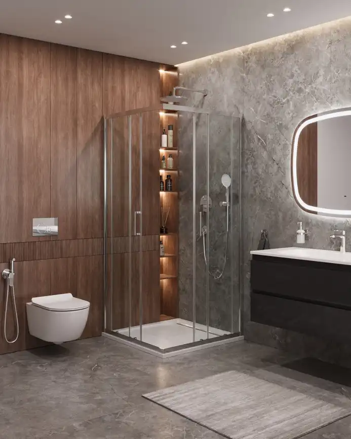 Душевой уголок CEZARES MOLVENO-A-2-100-C-Cr-IV стекло Прозрачное, профиль Хром фото 6