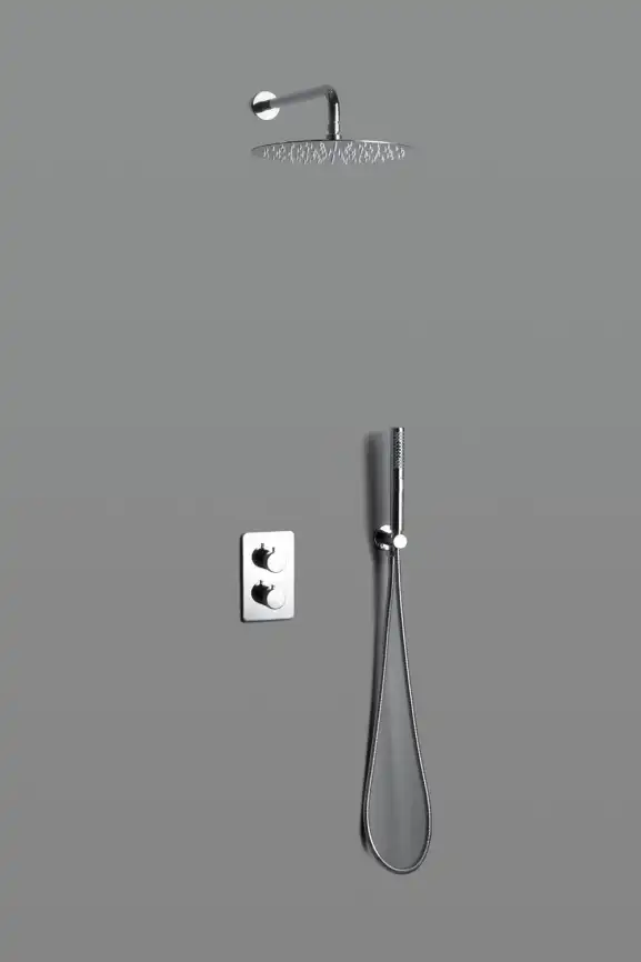 Душевая система Allen Brau Priority 5.31013-00 для душа без излива, термостатическая, с верхним душем, Хром фото 3