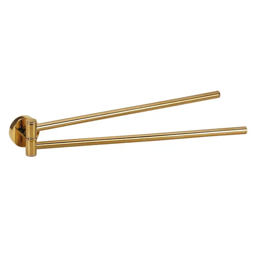 Полотенцедержатель двойной поворотный Bemeta Brilo Золото глянцевое  161204190 фото 1