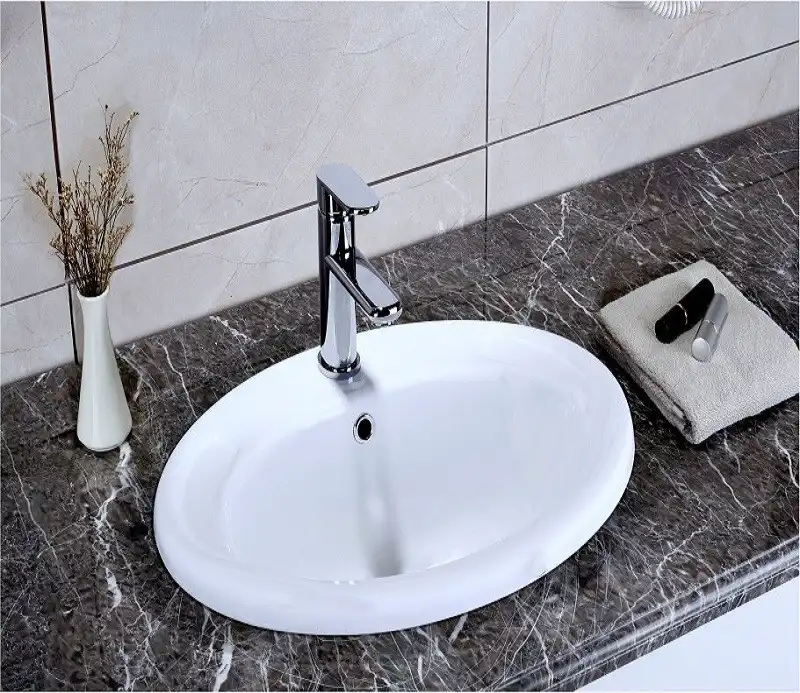 Умывальник CeramaLux 3172 560х430х200 Полувстраиваемая цвет Белый фото 1