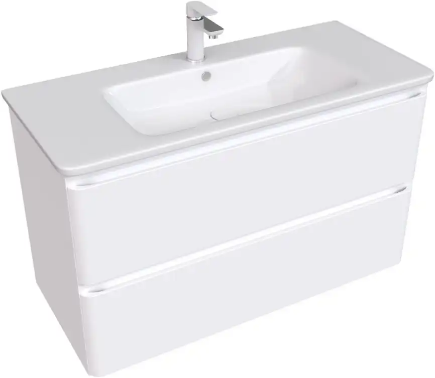 Тумба под раковину Aquanet Эмбер 105 белый матовый 330469 фото 1